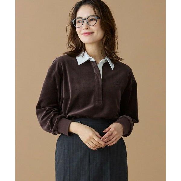 LACOSTE / ラコステ ルーズシルエット サイドスリット ベロアポロシャツ