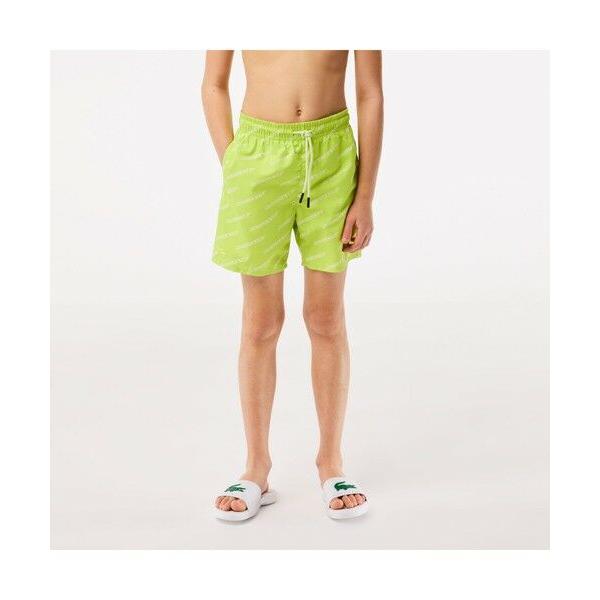 LACOSTE / ラコステ BOYS グラフィカルブランドネームロゴ総柄スイムトランクス