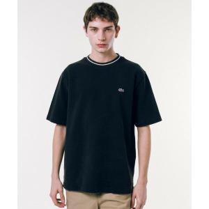 LACOSTE / ラコステ 配色リブニットインディゴ鹿の子 半袖Tシャツ