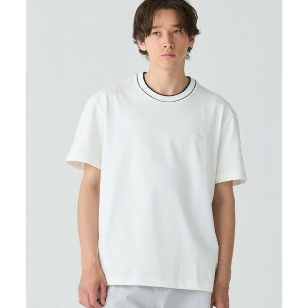 LACOSTE / ラコステ 配色ラインドリブネック鹿の子地 半袖Tシャツ