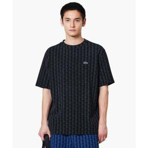 LACOSTE / ラコステ インディゴ鹿の子地 モノグラム半袖Tシャツ