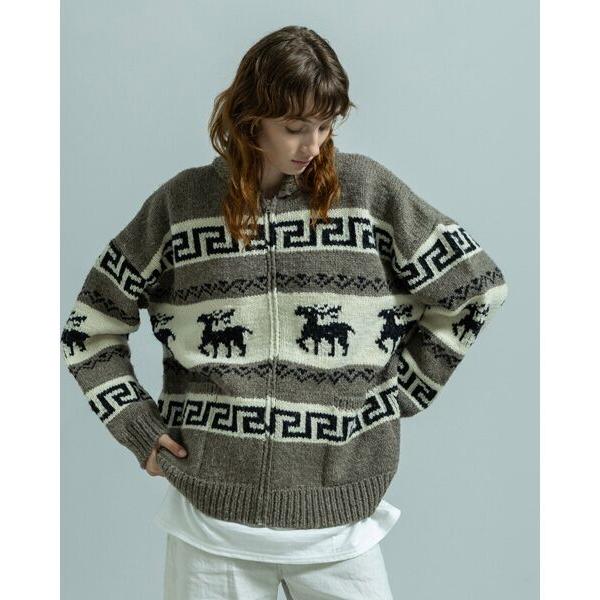 BIYOMA / ビヨーマ FULL ZIP COWICHAN SWEATER