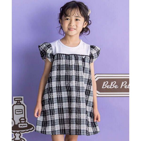 BeBe Petits Pois Vert / ベベ プチ ポワ ヴェール 大花柄orチェック柄ワン...