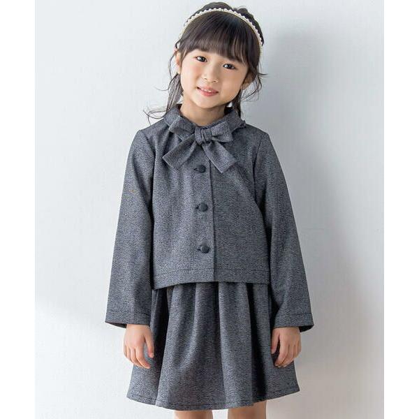 BeBe Petits Pois Vert / ベベ プチ ポワ ヴェール 【お揃い】リボン付きチェ...