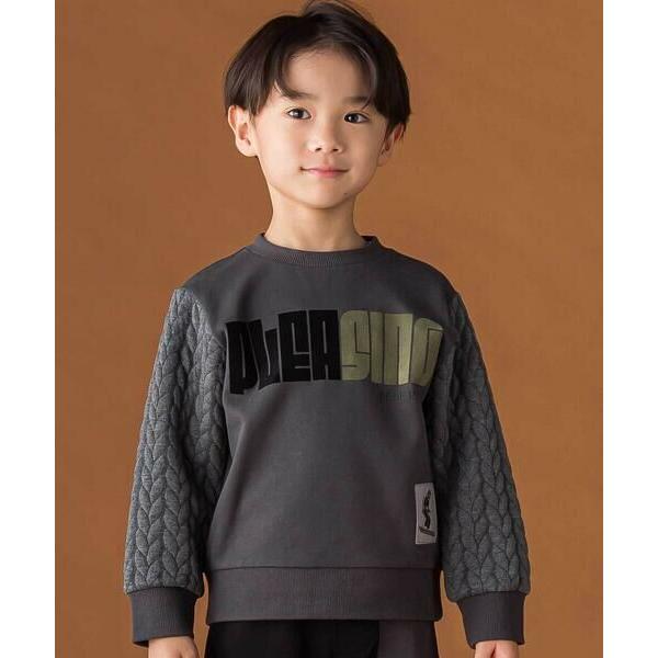 BeBe Petits Pois Vert / ベベ プチ ポワ ヴェール 【店舗限定】裏毛×袖キル...