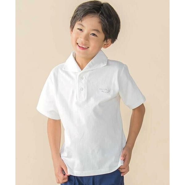 BeBe Petits Pois Vert / ベベ プチ ポワ ヴェール オープンカラー風鹿の子半...
