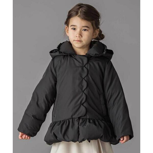 BeBe Petits Pois Vert / ベベ プチ ポワ ヴェール フリル襟スカラップタフタ...