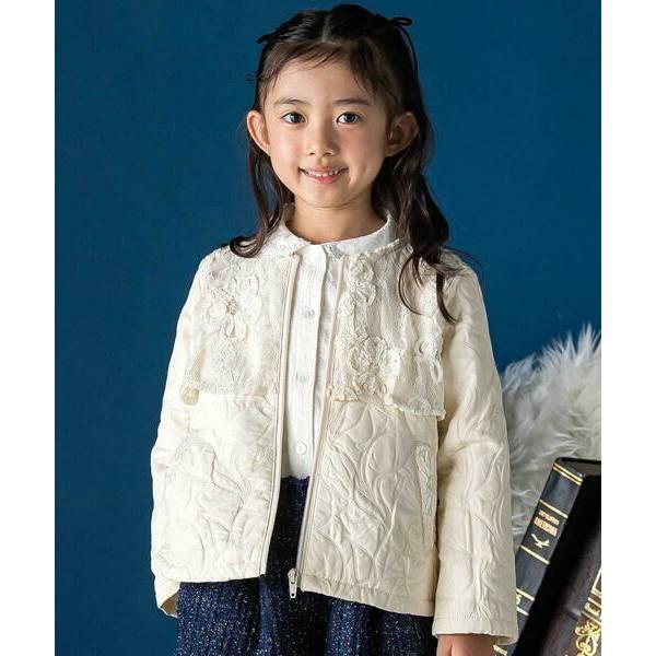 BeBe Petits Pois Vert / ベベ プチ ポワ ヴェール フラワーキルトレースブル...