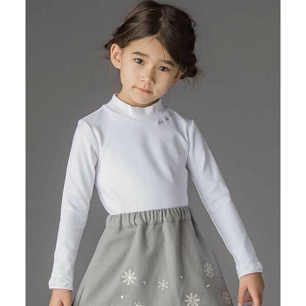 BeBe Petits Pois Vert / ベベ プチ ポワ ヴェール 【お揃い】袖リボンリブト...