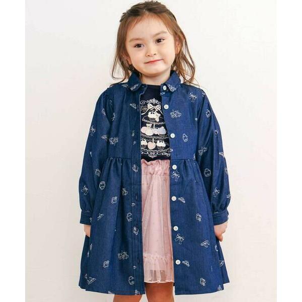SLAP SLIP / スラップ スリップ 刺しゅう総柄襟付きデニムワンピース(80~130cm)
