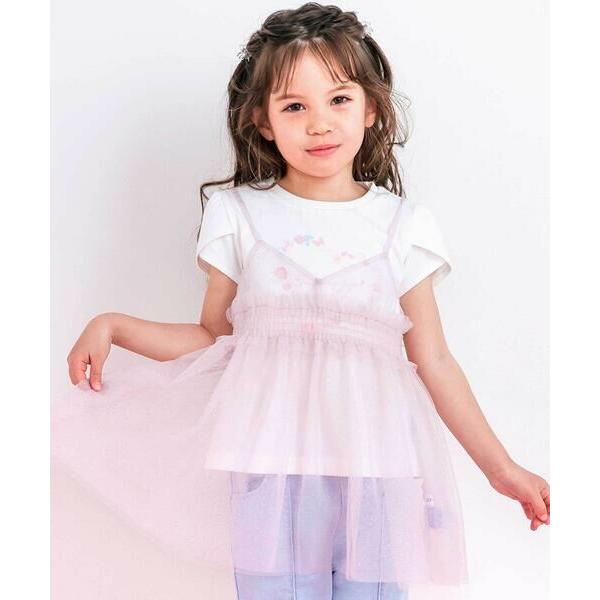 SLAP SLIP / スラップ スリップ ラメチュールキャミソール+半袖Tシャツ2点セット(80~...