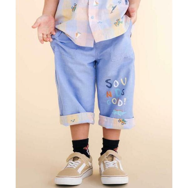 SLAP SLIP / スラップ スリップ ダンガリーチェックリバーシブル7分丈パンツ(80~130...