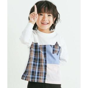 SLAP SLIP / スラップ スリップ 星ポケット配色チェック柄切り替え長袖Tシャツ(80~130cm)｜selectsquare