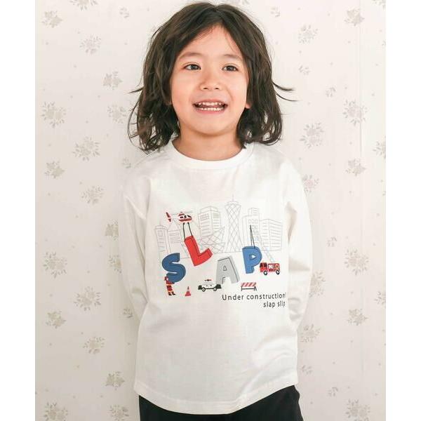 SLAP SLIP / スラップ スリップ はたらくくるま恐竜みなとまち刺しゅう発砲プリントTシャツ