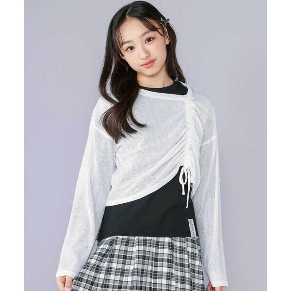 ZIDDY / ジディー 【 ニコ☆プチ 掲載 】肩あきTシャツ＆シャーリングトップセット(130~...