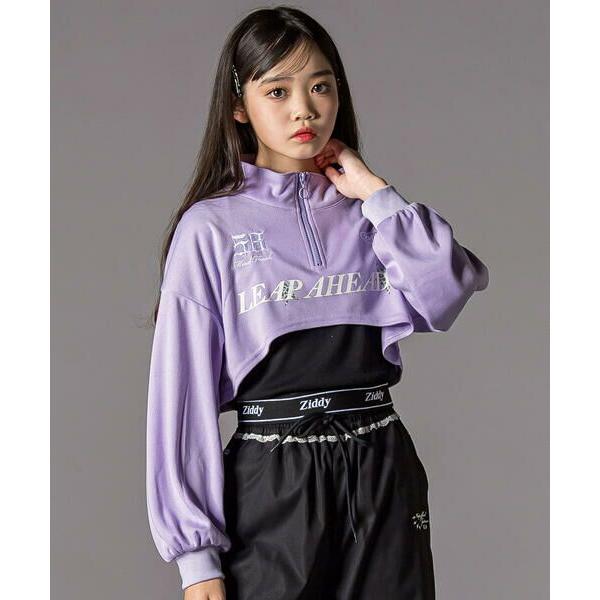 ZIDDY / ジディー ハーフジップドロップショルダートップス＆短丈半袖Tシャツセット(130~1...