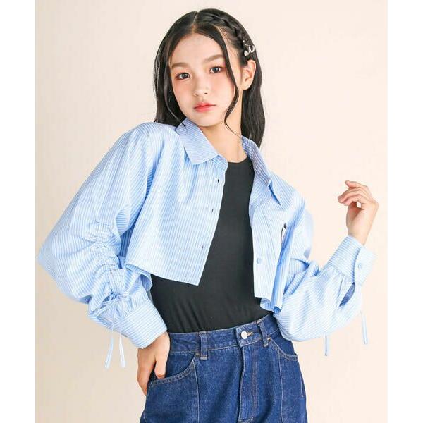 ZIDDY / ジディー 【 ニコ☆プチ 掲載 】ドロストショート丈シャツ＆タンクトップセット(13...