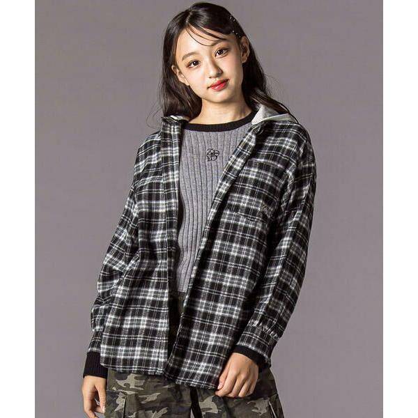 ZIDDY / ジディー フード取り外しチェックシャツ(130~160cm)