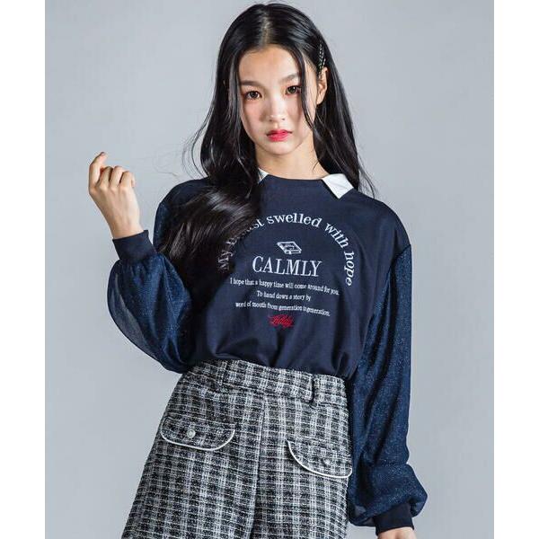 ZIDDY / ジディー 襟付き袖チュールドッキングトレーナー(130~160cm)