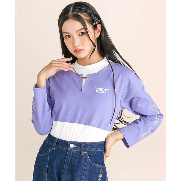 ZIDDY / ジディー 【 ニコ☆プチ 掲載 】ネックレス付きレイヤード風Tシャツ(130~160...