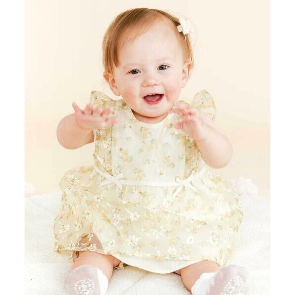 SLAP SLIP BABY / スラップ スリップ ベビー 花柄リボン付きオーガンジーワンピース+...
