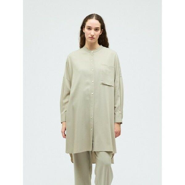 mizuiro ind / ミズイロインド mizuiro ind T/Rバンドカラーロングシャツ