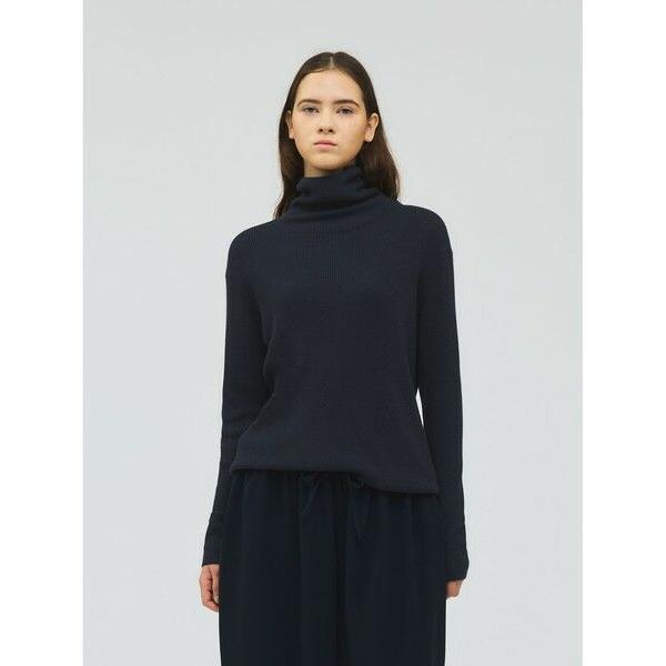 mizuiro ind / ミズイロインド mizuiro ind ボタン付きリブハイネックプルオー...