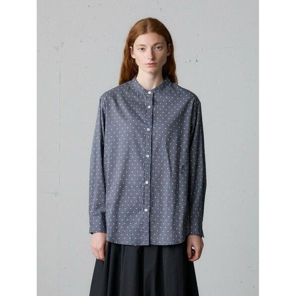 MidiUmi / ミディウミ MidiUmi ドット柄バンドカラーシャツ