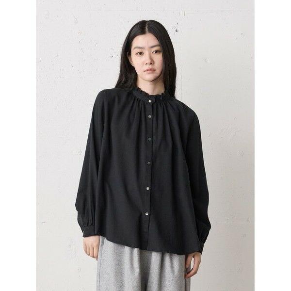 MidiUmi / ミディウミ MidiUmi フリルカラーギャザーネックシャツ