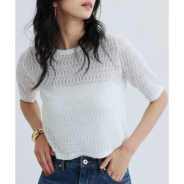 GALLEST / ギャレスト ハーフスリーブシアーニット