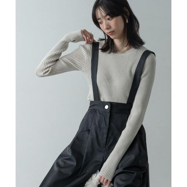 GALLEST / ギャレスト リブプレーティングクルーネックニット