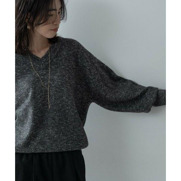 GALLEST / ギャレスト レイヤーネックメランジラメニット