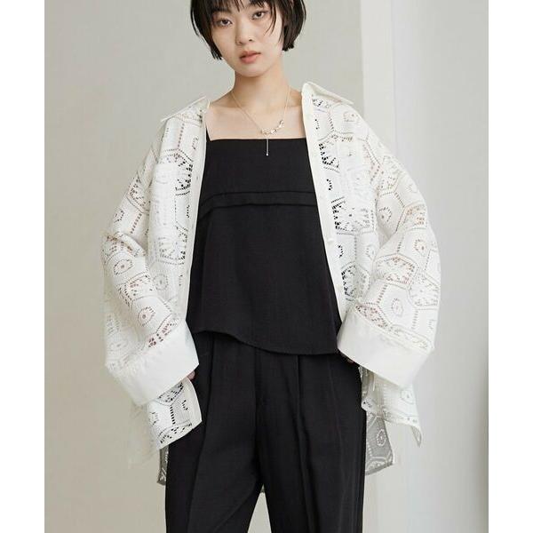 GALLEST / ギャレスト 幾何柄レースビッグシャツ