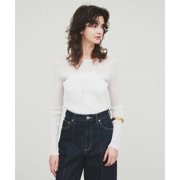 cloenc / クロエンス 【手洗い可】シアーリブトップス