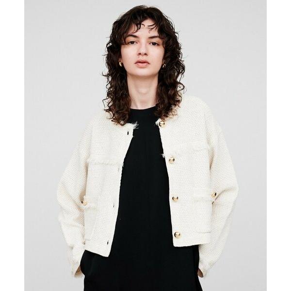 cloenc / クロエンス 【手洗い可】ツイードニットカーディガン