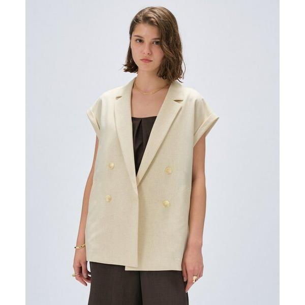 cloenc / クロエンス 【セットアップ／手洗い可】リネンブレンドテーラードジレ