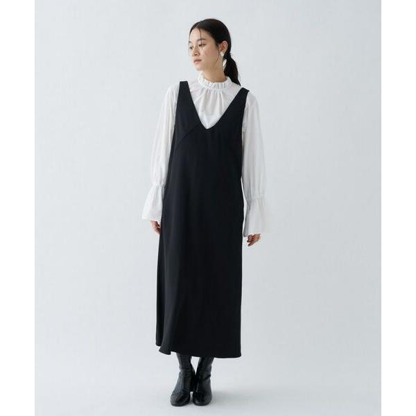 cloenc / クロエンス 【手洗い可】Vネックフレアワンピース