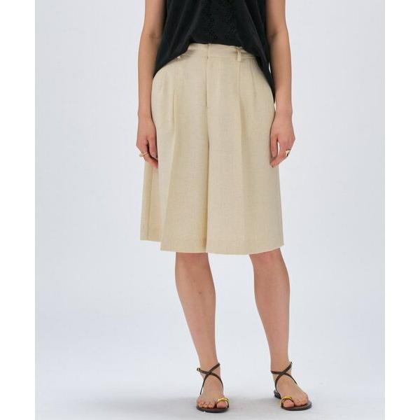 cloenc / クロエンス 【セットアップ／手洗い可】リネンブレンドハーフパンツ