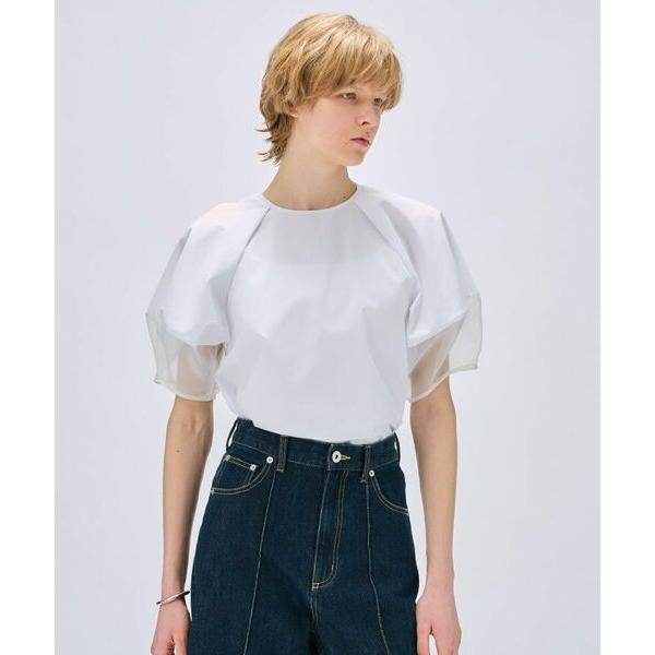 cloenc / クロエンス 【手洗い可】シアーパフスリーブブラウス