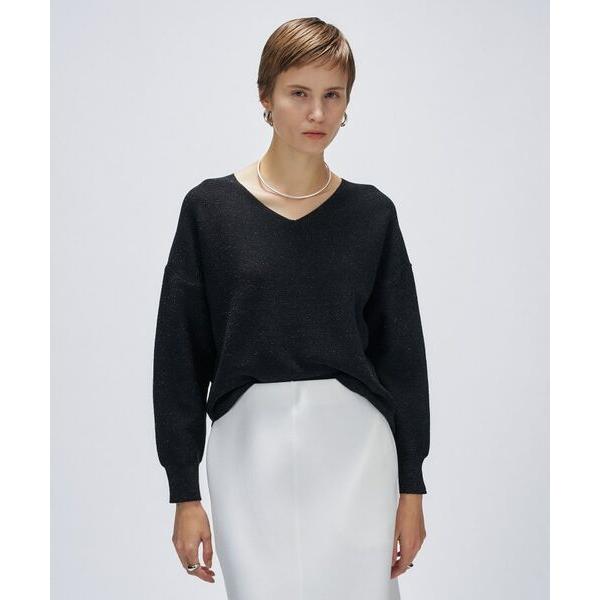 cloenc / クロエンス 【手洗い可】Vネックラメガターニット