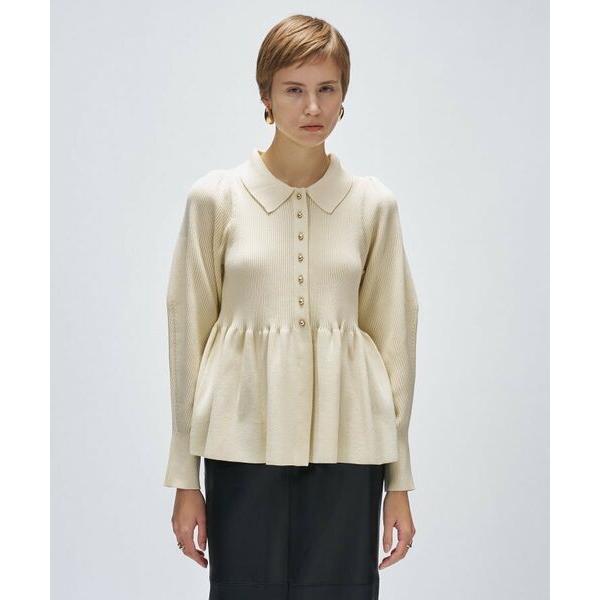 cloenc / クロエンス 【マシンウォッシュ】ペプラムニットプルオーバー