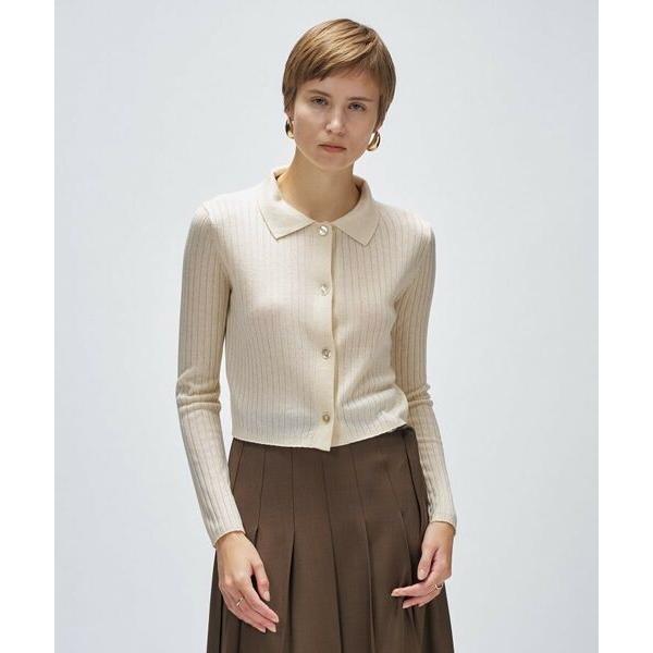 cloenc / クロエンス 【手洗い可】シルクカシミヤ混ポロニットカーディガン