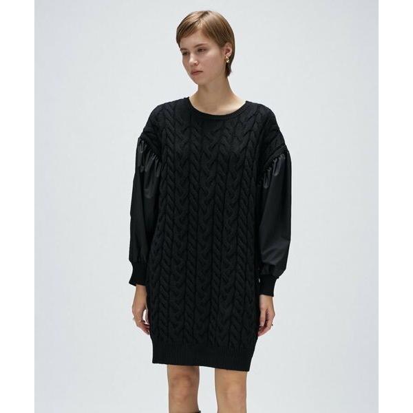 cloenc / クロエンス ケーブルニット切り替えワンピース