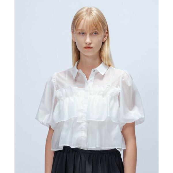 cloenc / クロエンス 【手洗い可】シアーローンティアードブラウス
