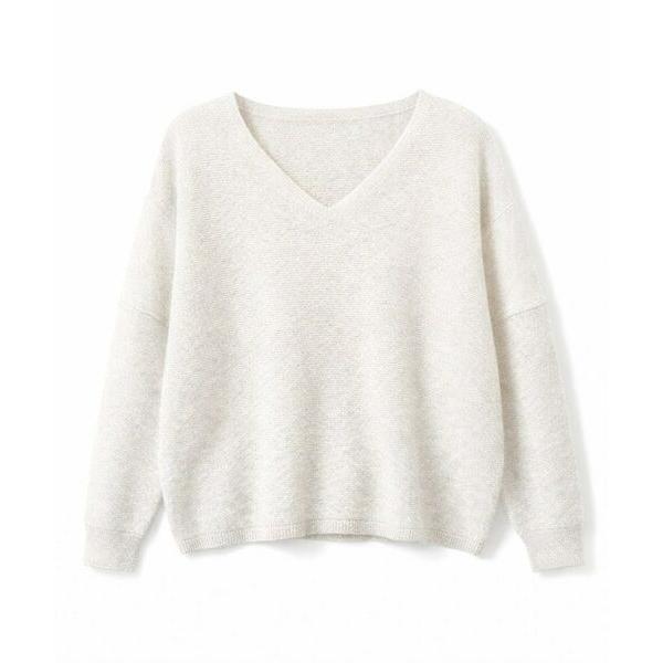 cloenc / クロエンス 【手洗い可】Vネックラメガーターニット