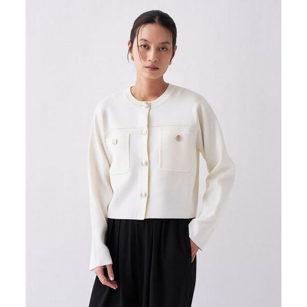 cloenc / クロエンス 【オケージョン／手洗い可】ノーカラーニットカーディガン