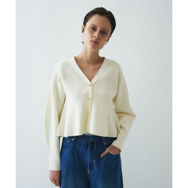 cloenc / クロエンス 【着映え／手洗い可】Vネックペプラムニットカーディガン
