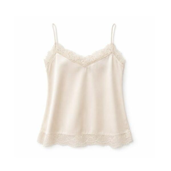 cloenc / クロエンス 【手洗い可】サテンレースキャミソール