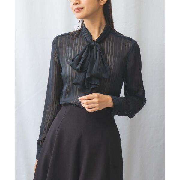 NARACAMICIE / ナラカミーチェ 【NARACAMICIE】シャドウストライプボウタイ長袖...