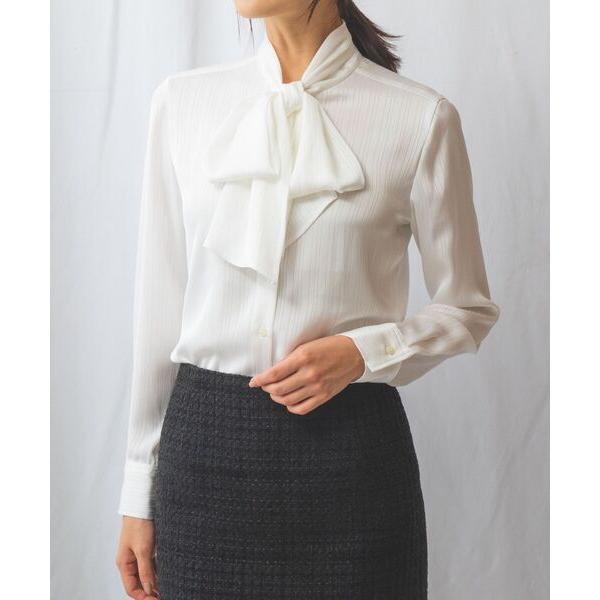 NARACAMICIE / ナラカミーチェ 【NARACAMICIE】サテンストライプボウタイ長袖ブ...